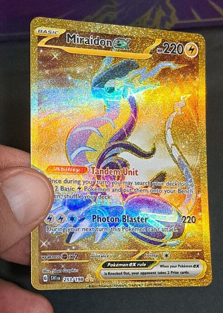 Carte Pokémon EV01 253/198 Miraidon EX GOLD SECRETE