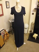 Vintage Jaeger Navy Blue Long Dress Size UK S
