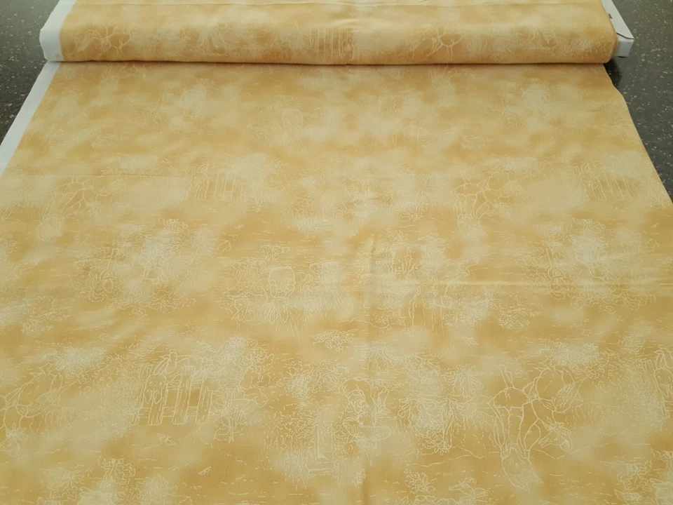 27" Jemima Puddle Duck Beatrix Potter Quilting Treasures Tonal Yellow Toile - Image 3 of 3