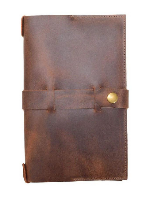 Cow leather brown notebook cover slipcase holder H213-image