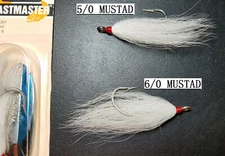 10 DRESSED BUCKTAIL TEASER MUSTAD 5/0 OR 6/0 HOOK-WHITE (ACME TACKLE OEM PART)