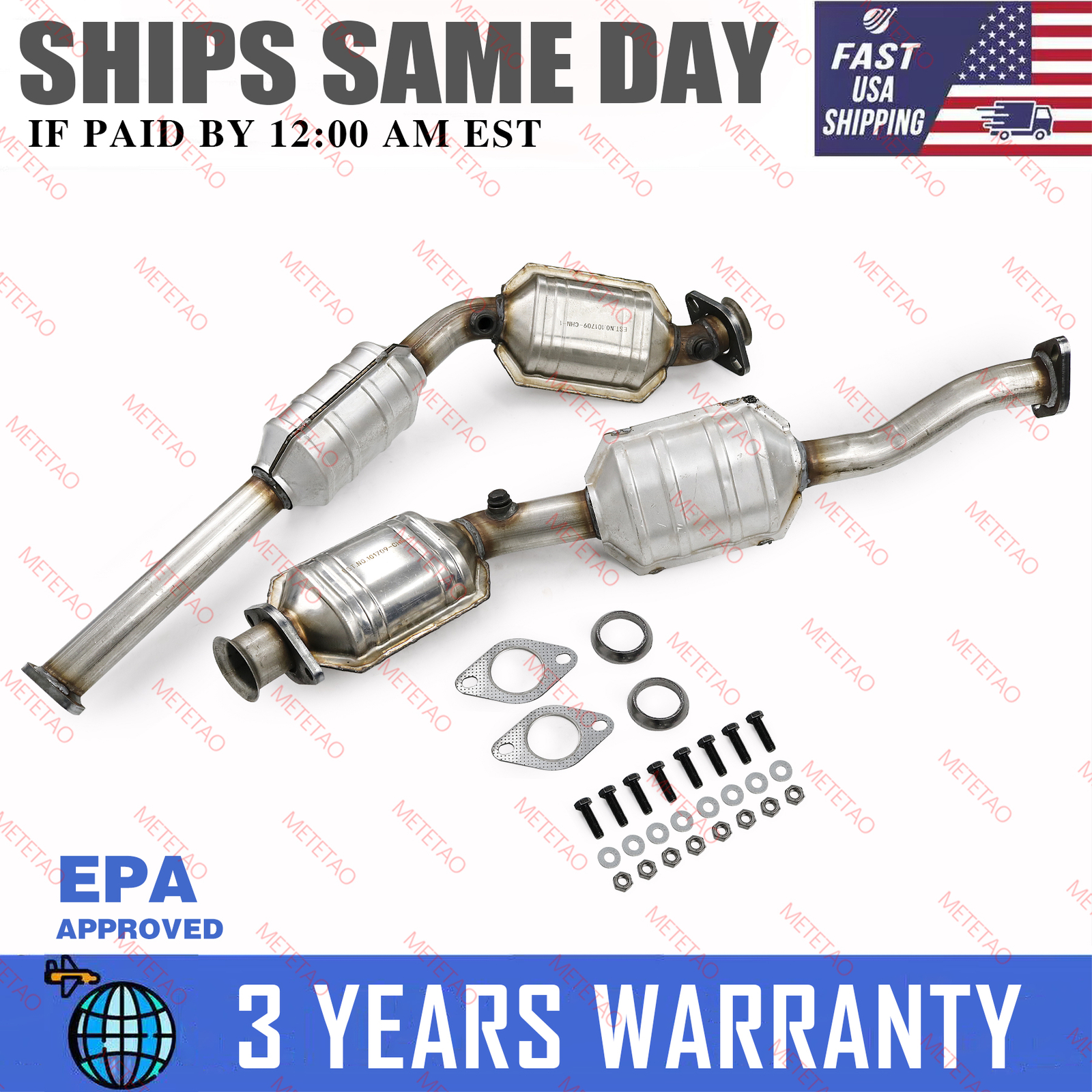 Pair Left & Right Catalytic Converter For Ford Crown Victoria Lincoln
