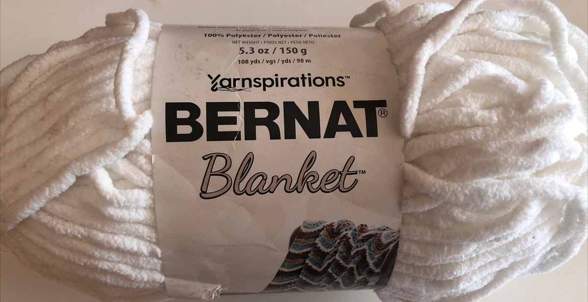 Bernat Blanket Yarn 5.3 oz WHITE Super Chunky Yarn