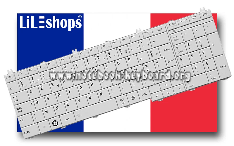 Clavier Français AZERTY Pour Toshiba MP-09M86F069201 AEBL6F00130-FR - Photo 1/2