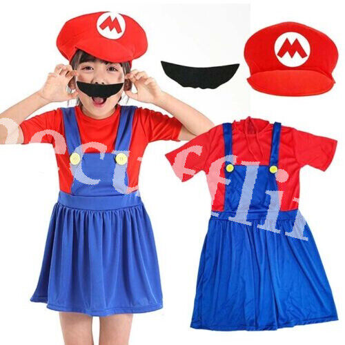 Navidad Adultos Niños Super Mario Luigi Bros. Disfraz Cosplay Outfit Disfraz - Imagen 9 de 12