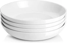 Large Pasta Bowl Dinner Bowl and Plate Set, Microwave and Dishwasher Safe, White