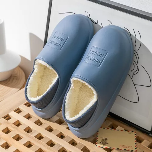 Ladies Mens Waterproof Slippers Furry Lined Spring Garden Warm Clogs Shoes Mules - Picture 17 of 21