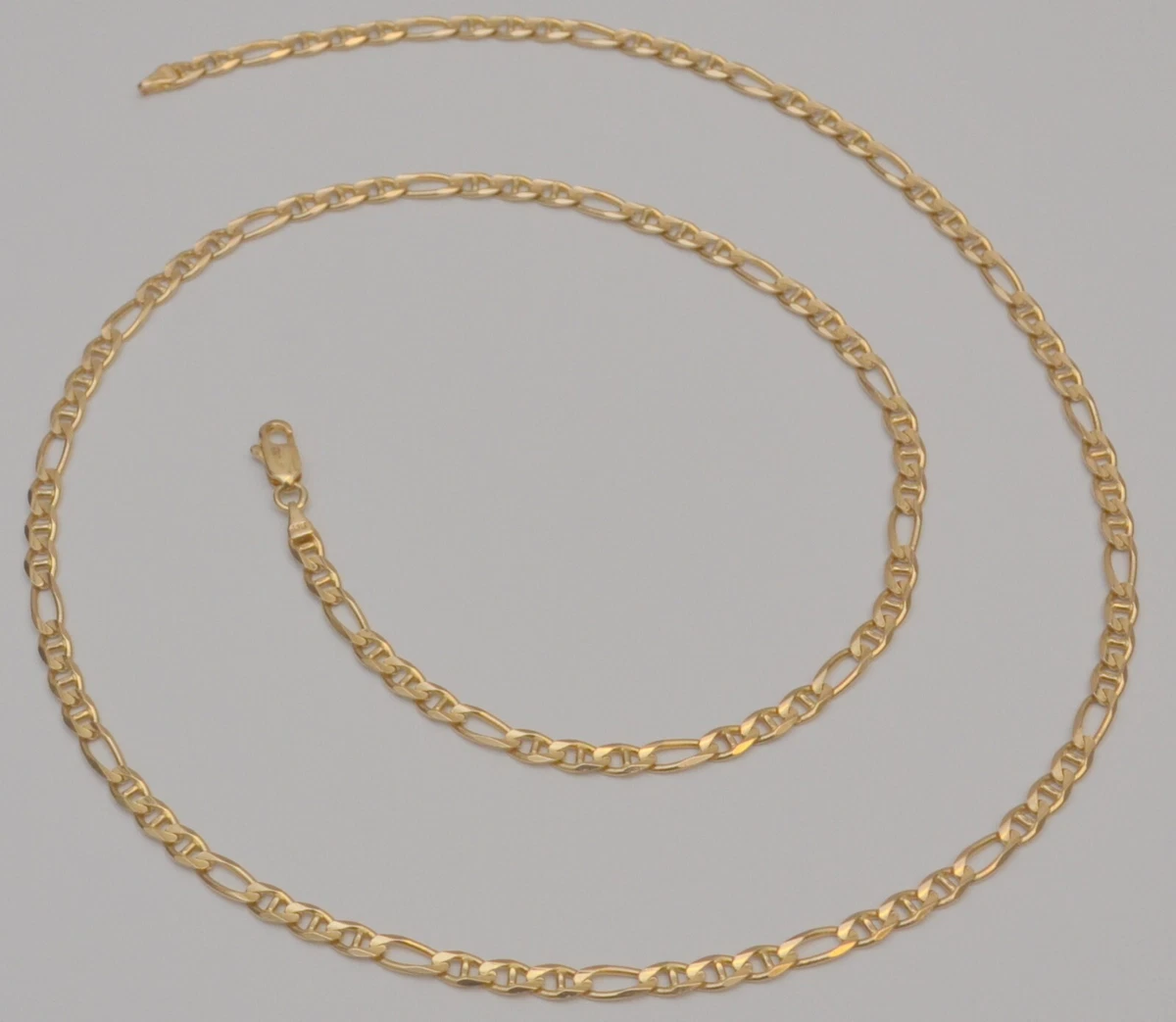 14K Yellow Gold Fancy Mariner Link Chain Necklace 3.8 mm 24.25