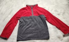 OSHKOSH B'GOSH Red and Gray 1/4 Zip Fleece Pullover Boys Size 10 NWT