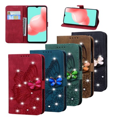 Leder Handyhülle Für iPhone 13 12 11 Pro Max 8 7 Bling Butterfly Flip Case Cover