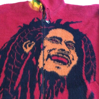 Bob Marley Tejidos Ruminahui One Love Hoodie Full Zip Wool Fuzzy