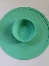 EZPZ Snack Mat Green Round With Utensils