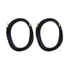 Audio2000's E08112P2 12 Ft 1/4" TRS to 1/4" TRS Audio Cable (2 Pack)