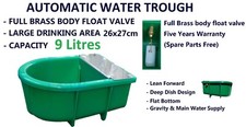 9L WATER TROUGH FULL BRASS FLOAT VALVE DRINKING BOWLS STOCK WATERER 4 HORSE