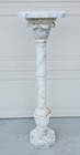 Antique Italian Calcutta Marble Carved Column Pedestal Display Plant Stand