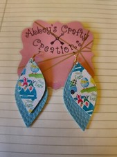 Easter themed faux leather earrings