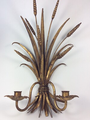 Hans Kögl Style Florentiner Wand-Kerzenhalter Hollywood Regency Gold