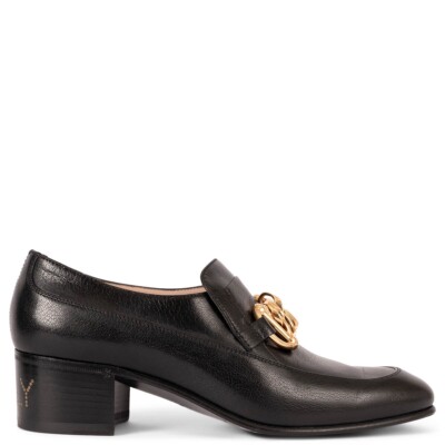 69541 auth GUCCI black leather ICE LOLLY Loafers Shoes 39 | eBay