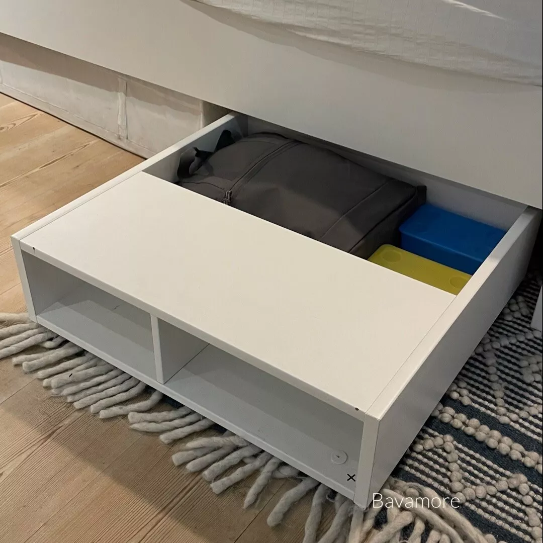 IKEA FREDVANG Underbed storage bedside table white 23 22