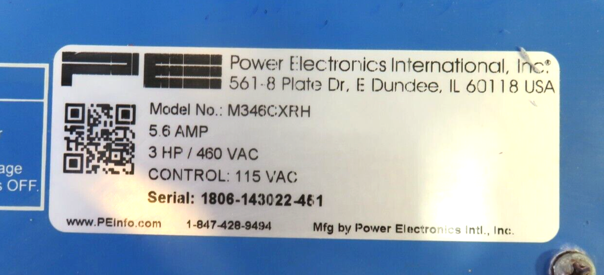 PE M346CXRH Micro Speed CX Adjustable Frequency Drive, FOR PARTS