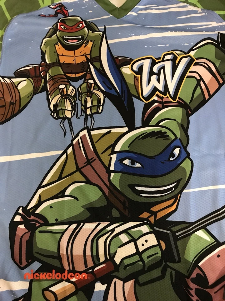 Rare OT MiLB West Virginia Black Bears Nickelodeon Ninja Turtles Baseball Jersey - Image 3 of 4