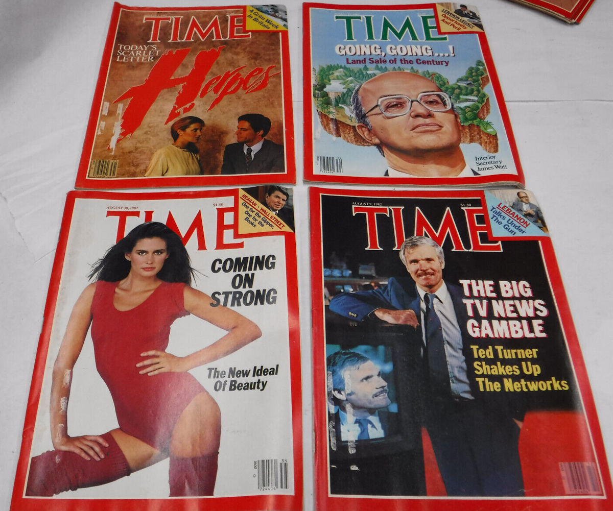 【希少本】中平卓馬 Magazine Work 1964-1982 VTG TIME MAGAZINE AUGUST 1982 TED TURNER CNN HERPES LEBANON WATT