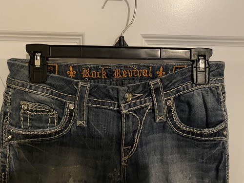 Rock Revival Womens Jeans Size 26 x 31 Bootcut Rise 8 inches Donna Distressed - Picture 4 of 14