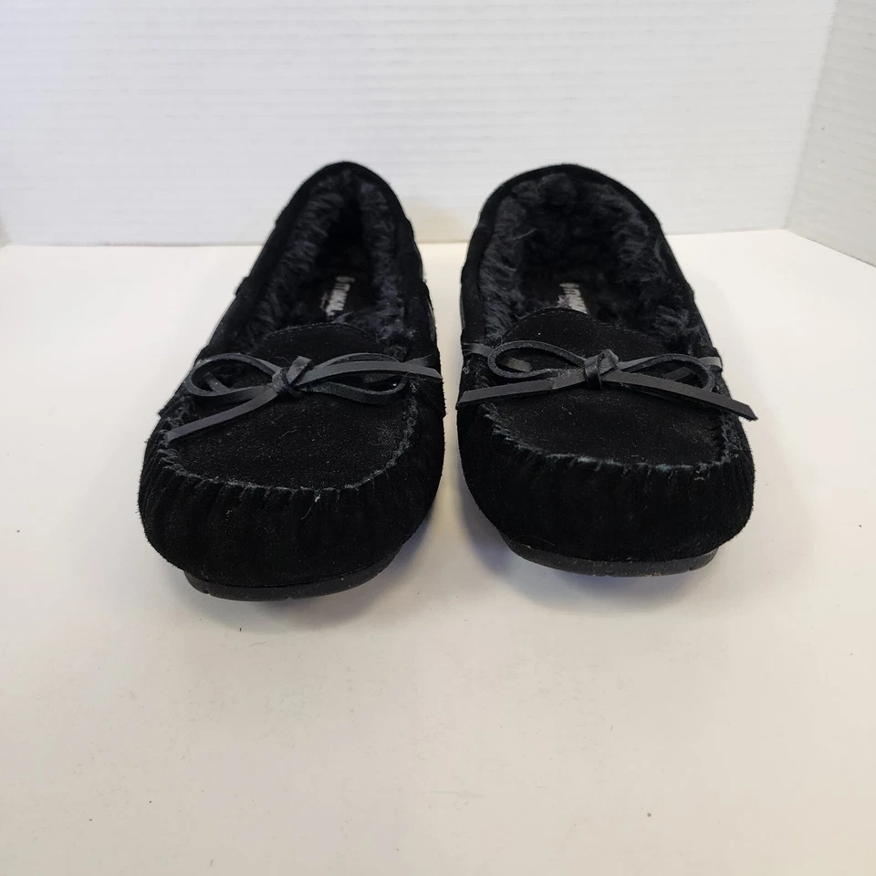 Zapatillas mocasín Makalu California para mujer 7,5 negras forradas borrosas peso ligero Foto 3 de 4