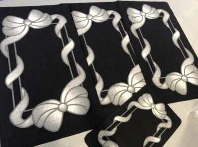 RUGWORLD ROMANY GYPSY WAVABLES NUOVO FIOCCO GRANDE SET COMPLETO DI 4 TAPPETINI/TAPPETO NERO/GRIGIO ANTISCIVOLO