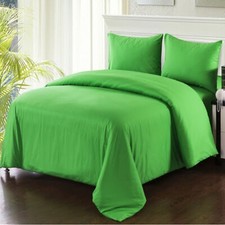 Tache Cotton Solid Spring Lime Dark Green Duvet Cover Set With Zipper