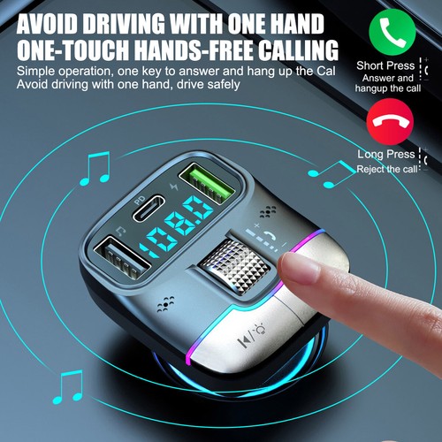 Bezprzewodowy samochodowy nadajnik FM Bluetooth Odtwarzacz MP3 Radio 25W USB Ładowarka Adapter - Zdjęcie 10 z 12