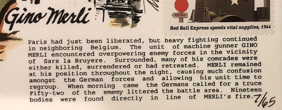 Wild Horse HP WWII Gino Merli Medal Of Honor AUTOGRAPHED 🔥 1994 #7/65 - Image 3 of 4