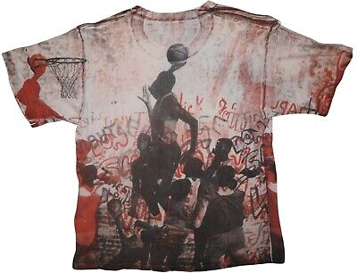 90s vintage Nike Air Jordan AOP Tシャツ　黒×赤 90s vintage Nike Air Jordan AOP Tシャツ 黒×赤 - メルカリ