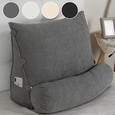 2in1 Wedge Pillow Bed Reading Pillow Bedrest Lumbar Neck Back Support Cushion