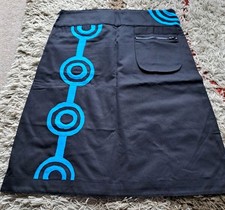 BNWT A-line Skirt Black With Blue Pattern Pouch Pocket
