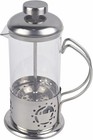Single Serve French Press Coffee Maker – 12 oz Mini Stainless Steel & Silver 