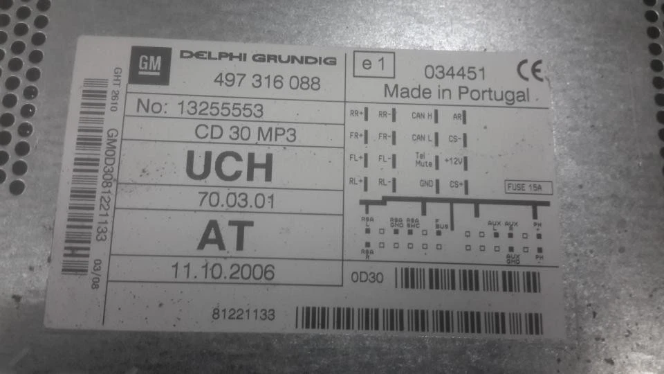 OPEL ASTRA H 2007-2009 Radio Autoradio 13255553 - Bild 3 von 3