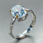 Gemstone ring Natural Blue Topaz Ring 925 Sterling Silver Size 6.5 /R470931