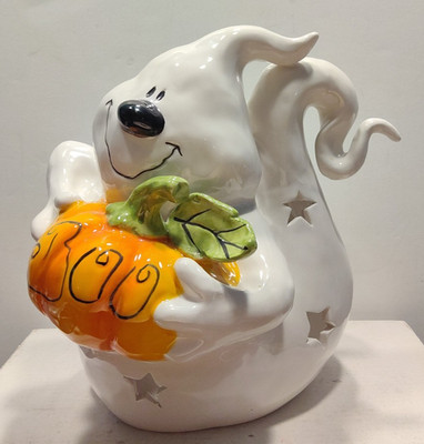 2020 Blue Sky Heather Goldmine Halloween BOO Ghost Tealight Holder