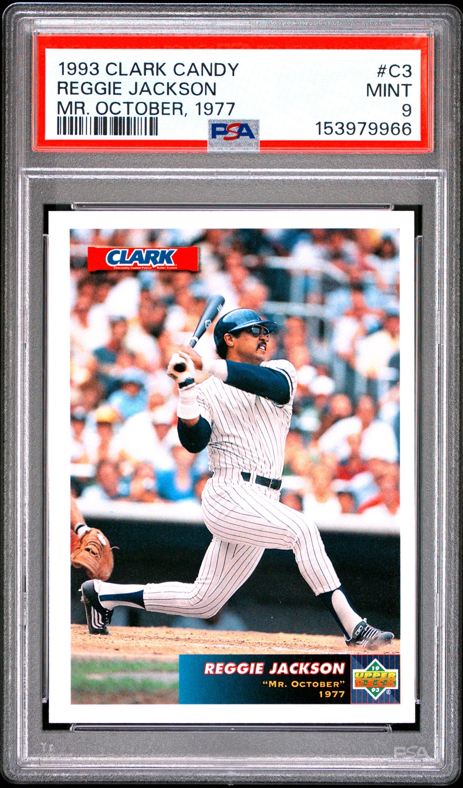 1993 CLARK CANDY REGGIE JACKSON MR. OCTOBER, 1977 #C3 REGGIE JACKSON PSA 9