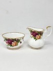 Royal Albert Set Of Open Sugar Bowl & Creamer Pitcher Old Country Roses