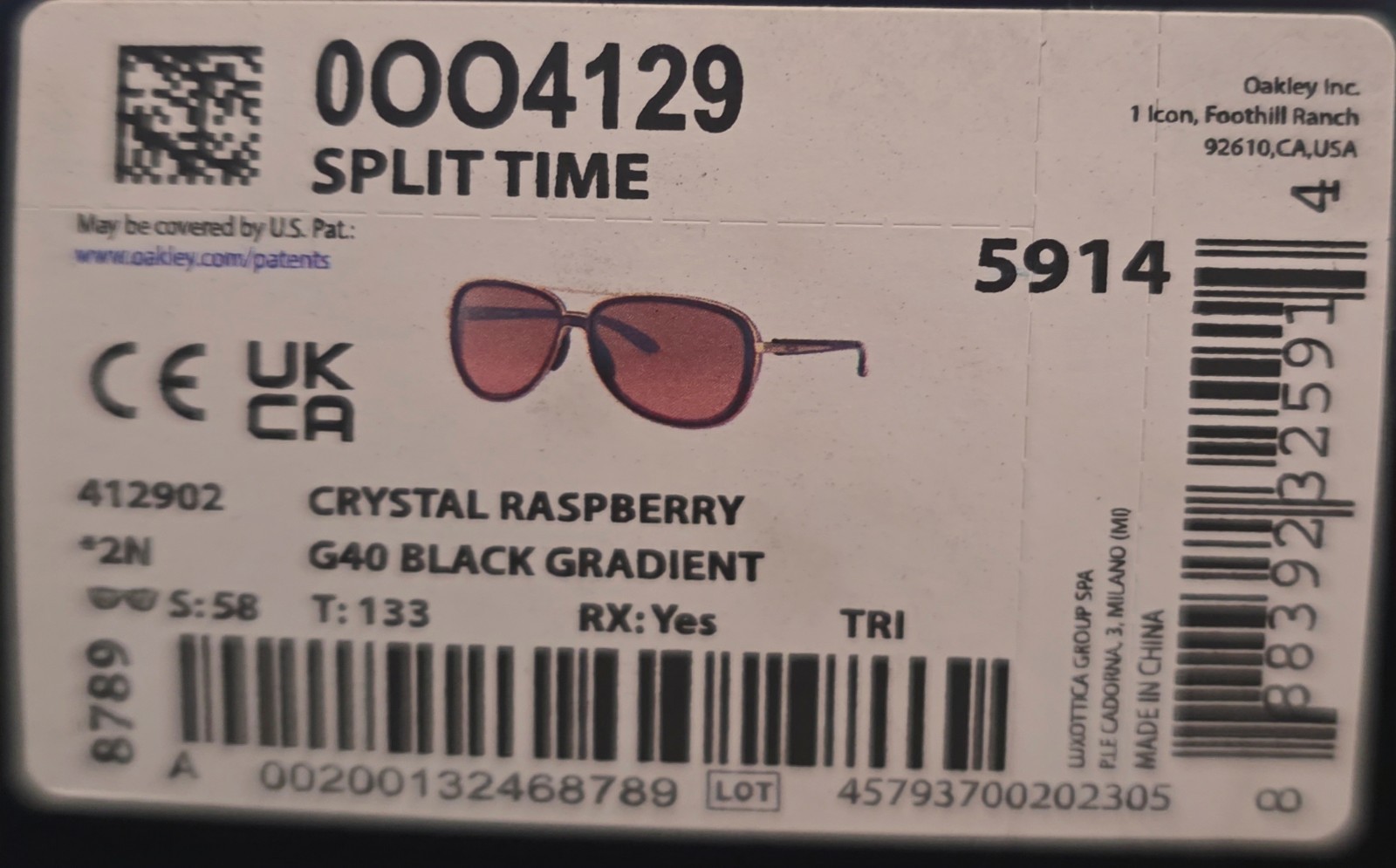 Oakley Sunglasses Split Time Crystal Rasberry G40… - image 20