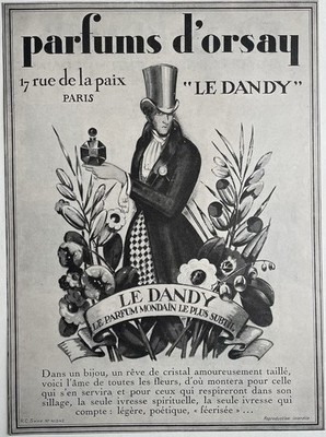 Parfum Poster Le Dandy - Parfums d Orsay Paris - Art Deco Pub 20er Jahre 