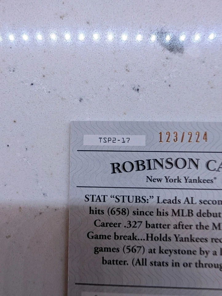 2009 TOPPS TICKET TO STARDOM TRIPLE RELIC ROBINSON CANO /224 YANKEES - Image 3 of 4