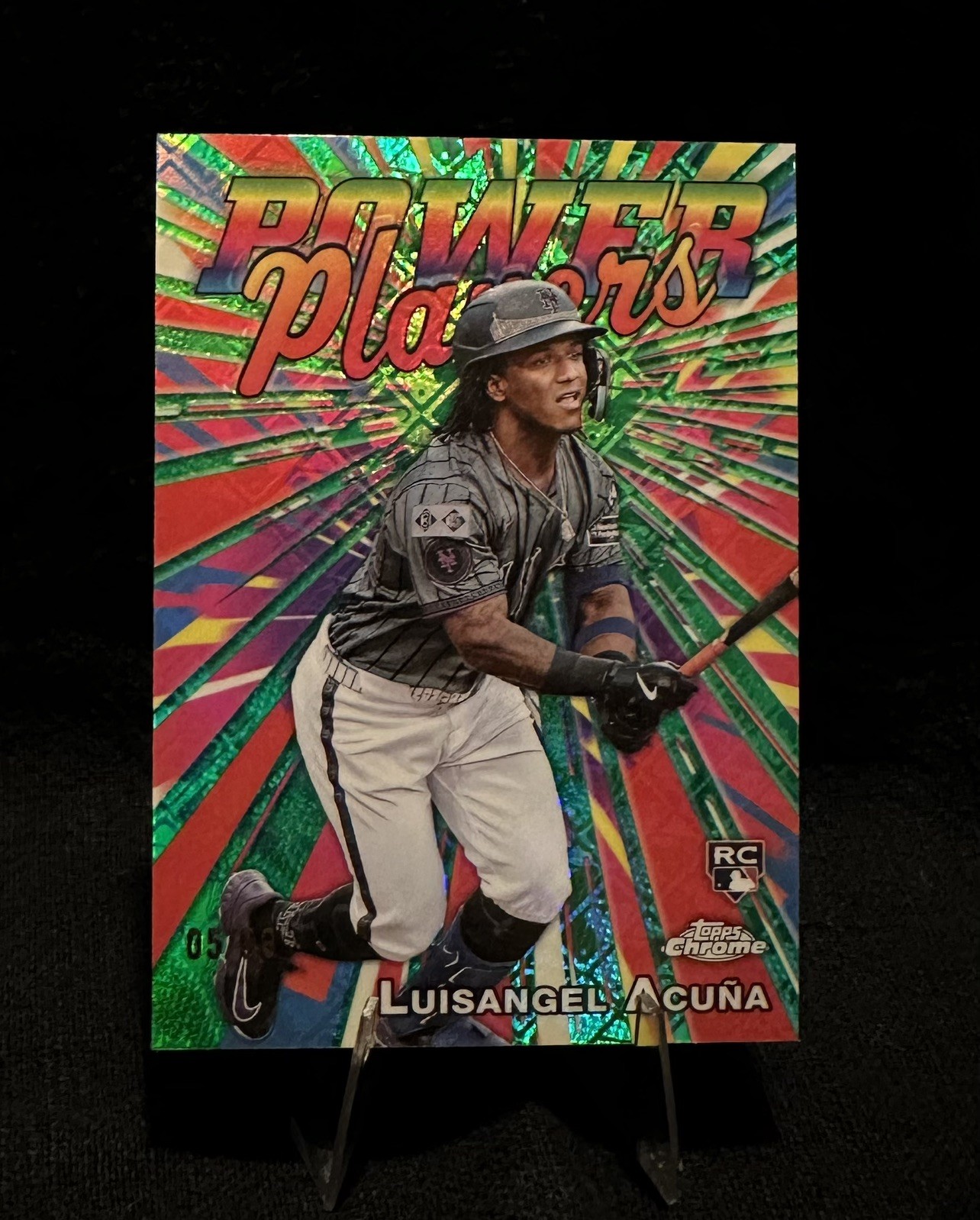2025 Topps Chrome - Power Players Luisangel Acuna #PP-24 Green Refractor /99 RC
