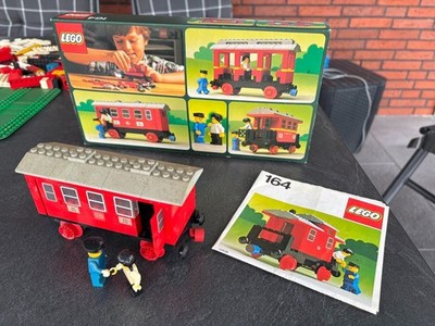 LEGO 164 Personenwagen Eisenbahn 70er mit OVP, Bauanleitung und 2 Figuren