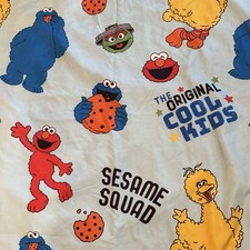 Sesame Street Flat Sheet Big Bird Grover Oscar Cookie Monster Original Cool Kids