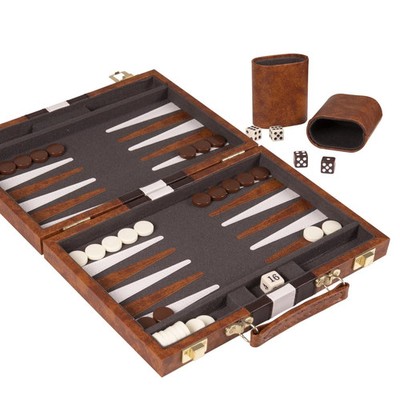 Backgammon Set 11  Classic Board Game with Leather Case Strategy Guide