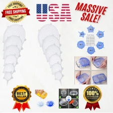 Versatile 12-Pack Silicone Stretch Lids - Heat Resistant Food Storage Covers