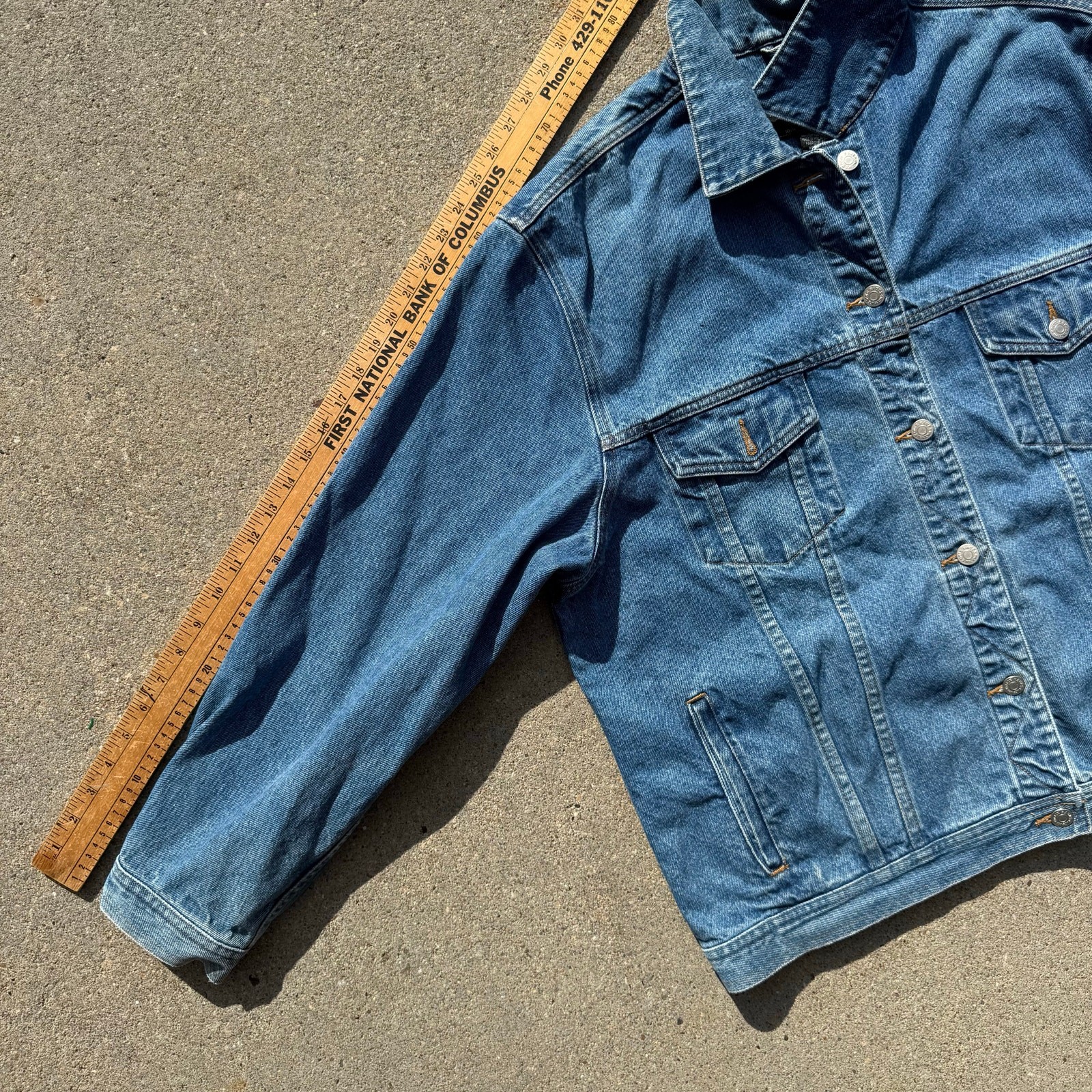 Vintage Y2K Eddie Bauer Jean Trucker Jacket Blue Denim Womens XXL gorpcore boho image 8
